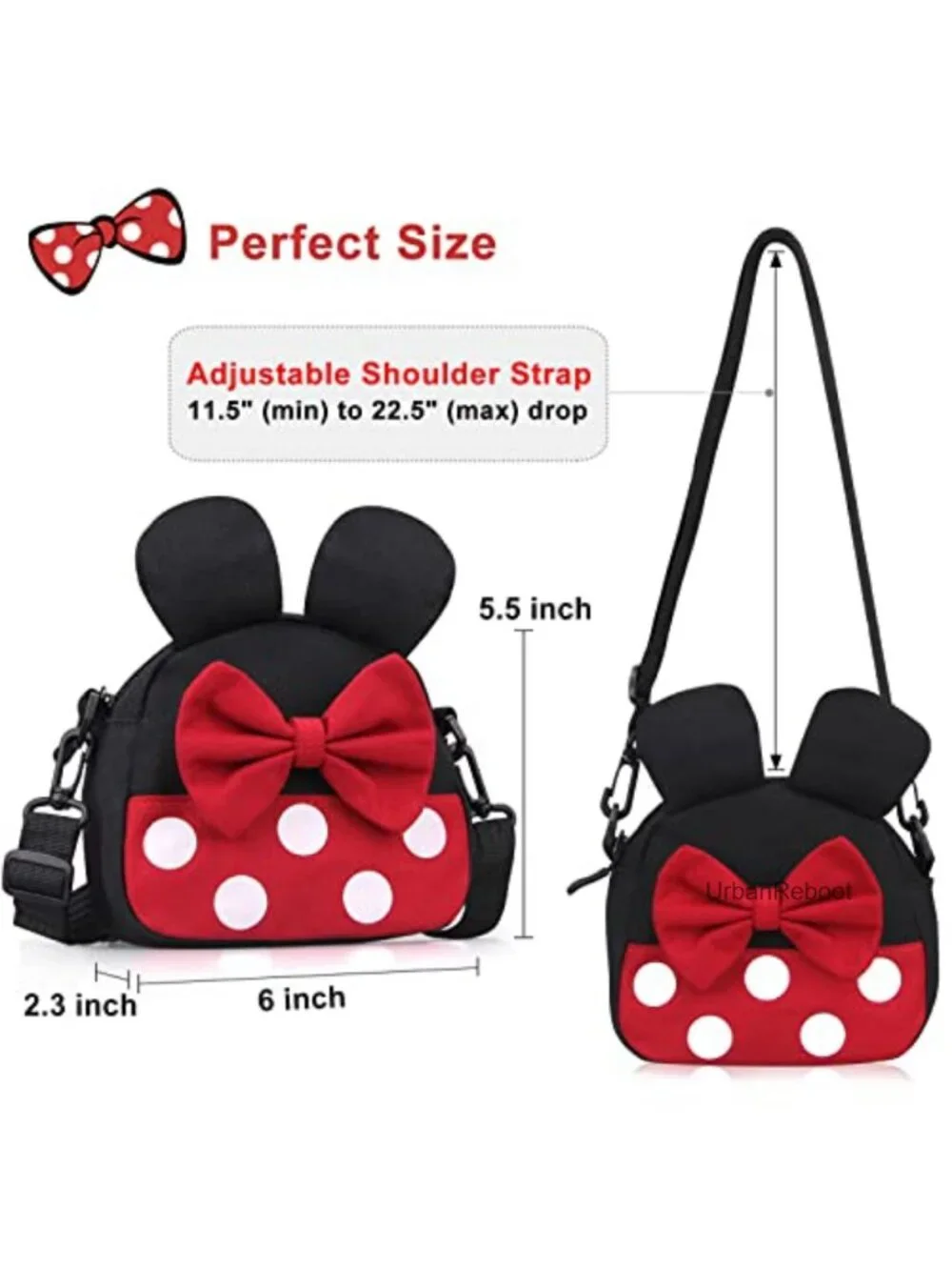 Toddler Girls Canvas Crossbody Purse Mini Cartoon Bag